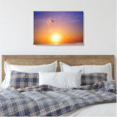 Zonsondergang Bliss 3 Paneel Canvas Afdruk (Insitu (Slaapkamer))
