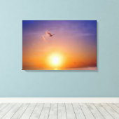 Zonsondergang Bliss 3 Paneel Canvas Afdruk (Insitu (Houten vloer))
