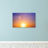 Zonsondergang Bliss 3 paneel Canvas Afdruk (Insitu (Houten vloer))