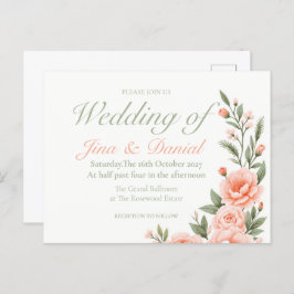 Zonsondergang Bloei - Groen Aankondigingskaart