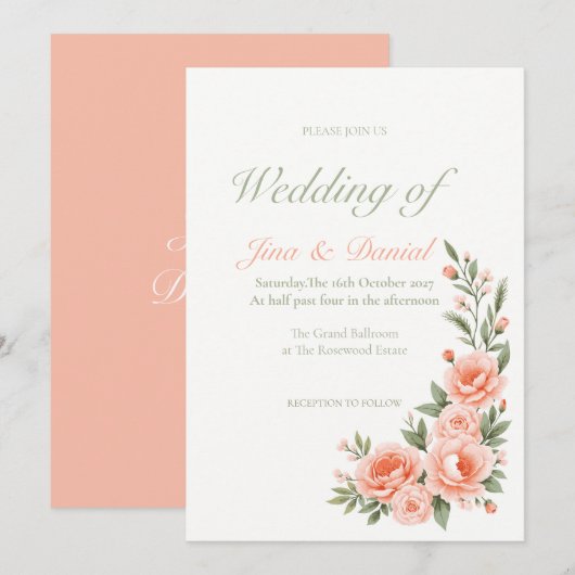 Zonsondergang Bloei - Zachte Oranje Kaart (Voorkant / Achterkant)