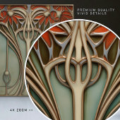 Zonsondergang bloeit Art Nouveau Tegeltje