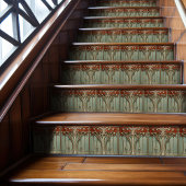 Zonsondergang bloeit Art Nouveau Tegeltje