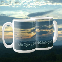 Zonsondergang Blue Ridge Mountains Asheville NC Koffiemok