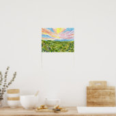 Zonsondergang Blue Ridge Studie 1 Poster (Keuken)