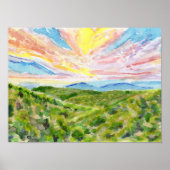 Zonsondergang Blue Ridge Studie 1 Poster (Voorkant)