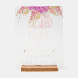 Zonsondergang Blush Boog Heldere Roos Boeket Bloem Acryl Bord