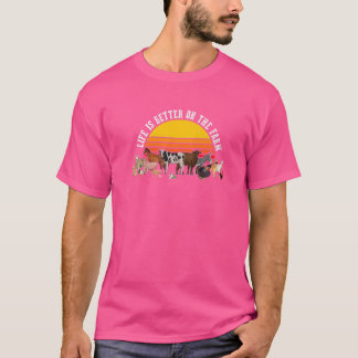  zonsondergang boerderijdieren op het Boerderij T-shirt