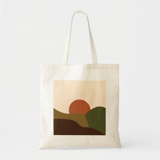 Zonsondergang Boho Art Design Tote Bag (Voorkant)