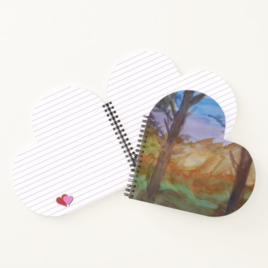 Zonsondergang Bomen Hart Notitieboek (Binnen)