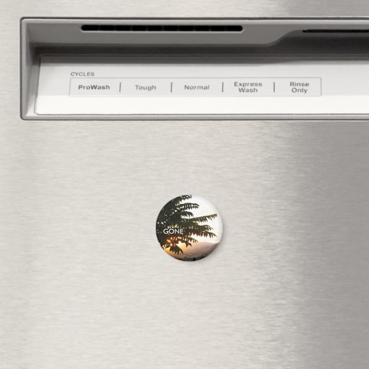 Zonsondergang Bomen Spanje Foto ronde magneet (Insitu (Vaatwasser))