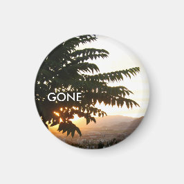 Zonsondergang Bomen Spanje Foto ronde magneet