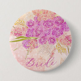 Zonsondergang boog Helle Roos Boeket Bruiden Ronde Button 7,6 Cm