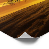 Zonsondergang Boom Silhouetten Poster (Hoek)