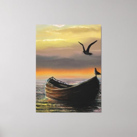 Zonsondergang Boot Canvas Kalmte (Voorkant)