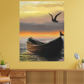 Zonsondergang Boot Canvas Kalmte (Insitu (Woonkamer))