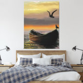 Zonsondergang Boot Canvas Kalmte (Insitu (Slaapkamer))