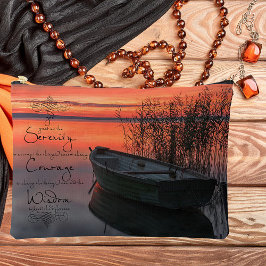 Zonsondergang boot met sereniteitsgebed etui