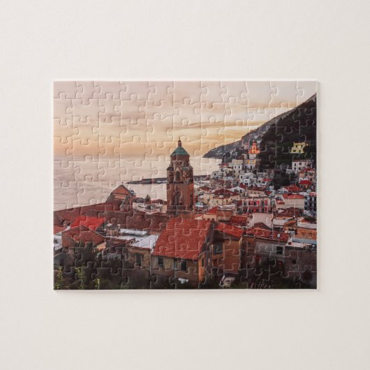 Zonsondergang boven Amalfi kustplaats Italië Legpuzzel (Horizontaal)