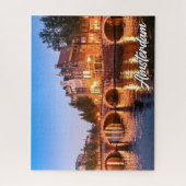 Zonsondergang boven Amsterdam, Nederland Legpuzzel (Verticaal)