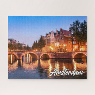 Zonsondergang boven Amsterdam, Nederland Legpuzzel
