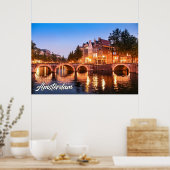 Zonsondergang boven Amsterdam, Nederland Poster (Keuken)