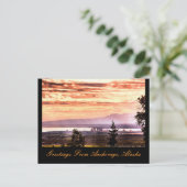 Zonsondergang boven Anchorage, Alaska Groeten Brie Briefkaart (Staand voorkant)