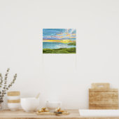 Zonsondergang boven Annestown Beach in Wexford, Ie Poster (Keuken)