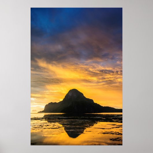 Zonsondergang boven Bacuit-archipel Poster (Voorkant)