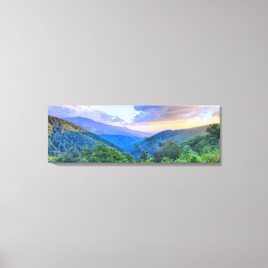 zonsondergang boven Blue Ridge Mountains Canvas Afdruk (Voorkant)
