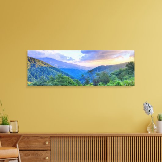 zonsondergang boven Blue Ridge Mountains Canvas Afdruk (Insitu (Woonkamer))