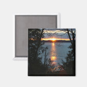 Zonsondergang boven bos Lake Magnet (Voorkant / Achterkant)