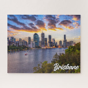 Zonsondergang boven Brisbane, Australië Legpuzzel