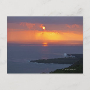 Zonsondergang boven de Baai van Kealakekua, Zuid-K Briefkaart