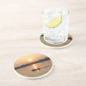 Zonsondergang boven de Chao Phraya rivier ... Ayut Zandsteen Onderzetter (Zijkant)