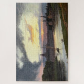 Zonsondergang boven de Duitse stad Dresden Legpuzzel (Verticaal)