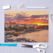 Zonsondergang boven de haven van Mahon - Menorca,  Tissuepapier (Craft)