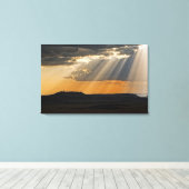 Zonsondergang boven de Masai Mara. Canvas Afdruk (Insitu (Houten vloer))