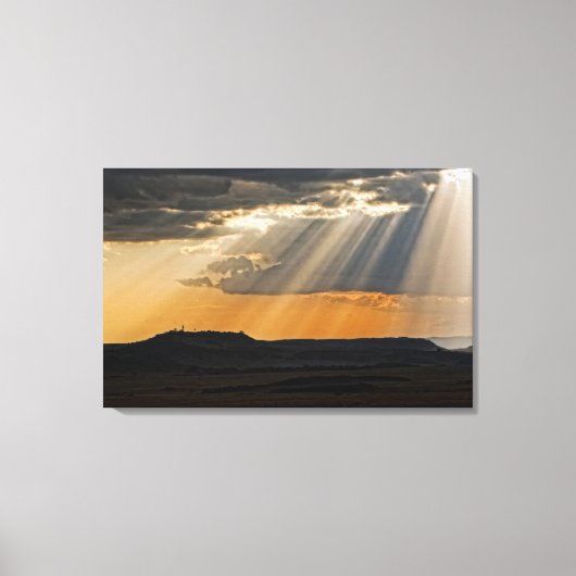 Zonsondergang boven de Masai Mara. Canvas Afdruk (Voorkant)