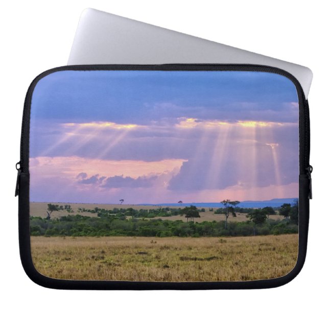 Zonsondergang boven de Masai Mara. Laptop Sleeve (Voorkant)