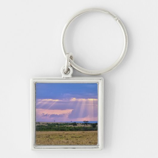 Zonsondergang boven de Masai Mara. Sleutelhanger (Voorkant)