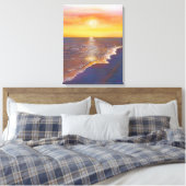 Zonsondergang boven de oceaan canvas afdruk (Insitu (Slaapkamer))