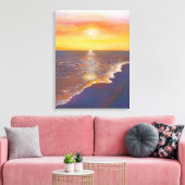 Zonsondergang boven de oceaan canvas afdruk (Insitu (Woonkamer))