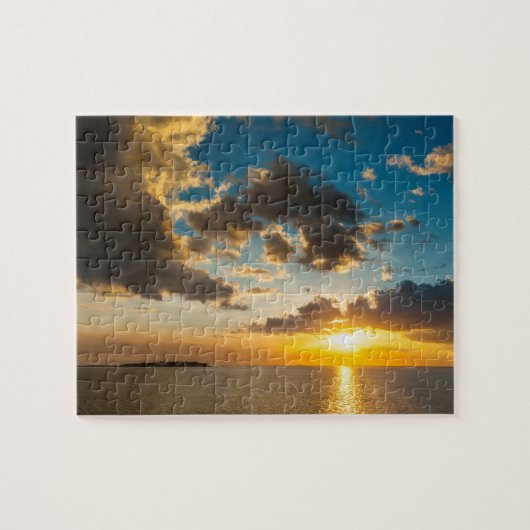 Zonsondergang boven de oceaan, Fiji Legpuzzel (Horizontaal)