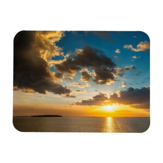 Zonsondergang boven de oceaan, Fiji Magneet (Horizontaal)