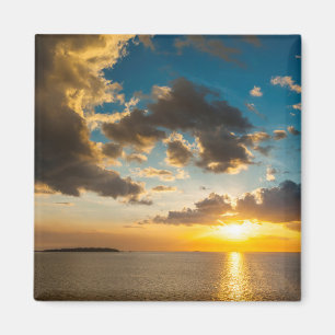 Zonsondergang boven de oceaan, Fiji Magneet