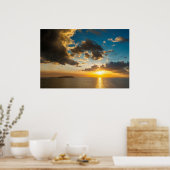 Zonsondergang boven de oceaan, Fiji Poster (Keuken)
