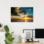 Zonsondergang boven de oceaan, Fiji Poster (Thuiskantoor)