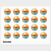Zonsondergang boven de oceaan Zomer Vibes Ronde Sticker (Vel)