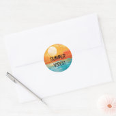 Zonsondergang boven de oceaan Zomer Vibes Ronde Sticker (Envelop)